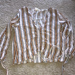 Striped tie blouse